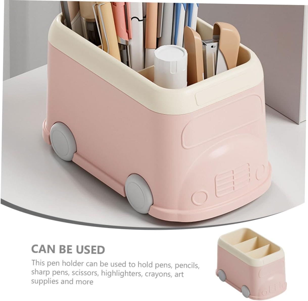 3 Compartment Van Desktop Organizer, Desk Organizer Storage Bucket, Cute Student Stationery Holder, Multifunctional Stationery Pencil Organizer, Large Capacity Desktop Storage Box, Cute Desktop Decoration Accessories 3 Compartment Van Desktop Organizer, Desk Organizer Storage Bucket, Cute Student Stationery Holder, Multifunctional Stationery Pencil Organizer, Large Capacity Desktop Storage Box, Cute Desktop Decoration Accessories